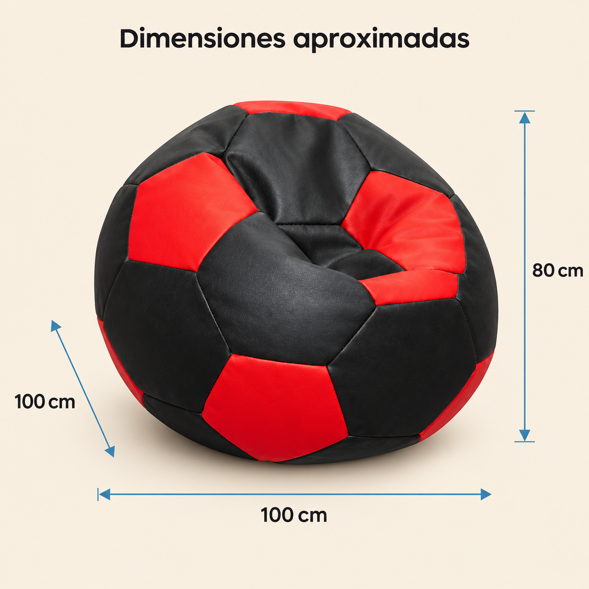 Puff Balón Arsyl Rojo y Negro